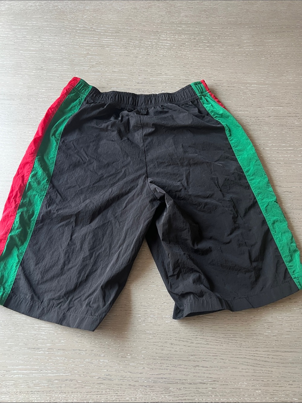 Gucci Black Athletic Shorts with Green & Red Side Panels